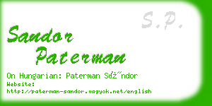 sandor paterman business card